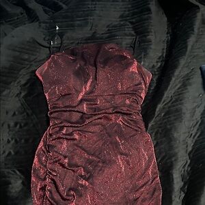 Emerald Sundae Sparkle Burgundy Mini Dress